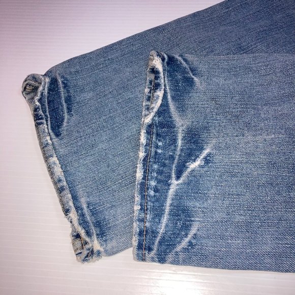 American Eagle Distressed Patched Bootcut Jeans Size29x28 - Picture 6 of 11
